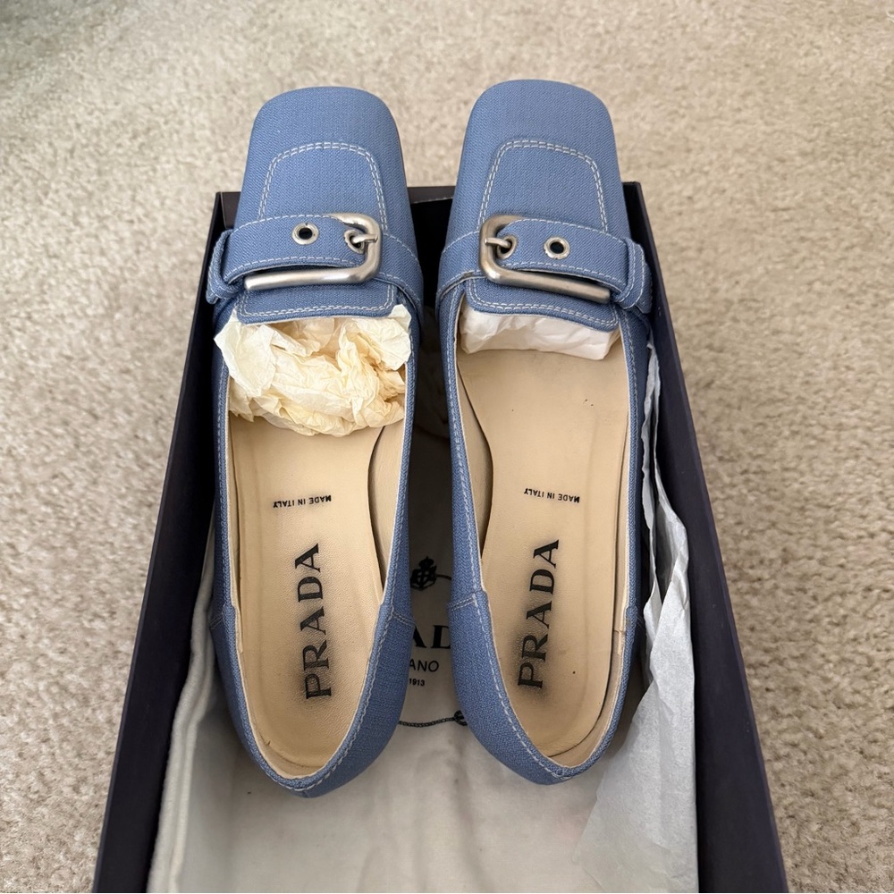 Prada Women's Sky Blue Flats